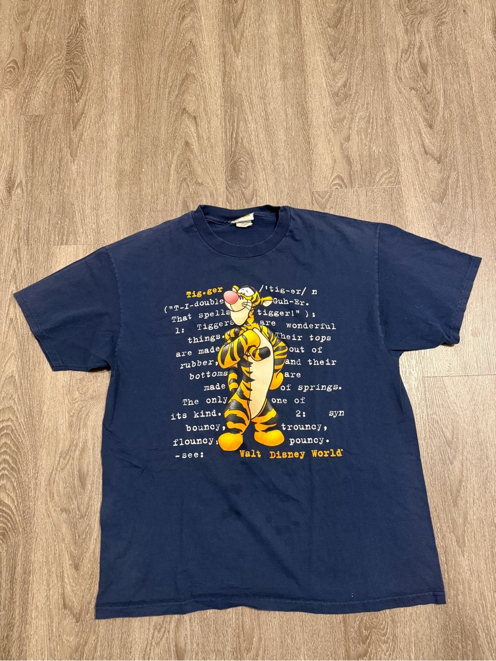 Vintage Made in USA Disney Blue Tigger Short Sleeve T- Shirt In Great Used Cond
